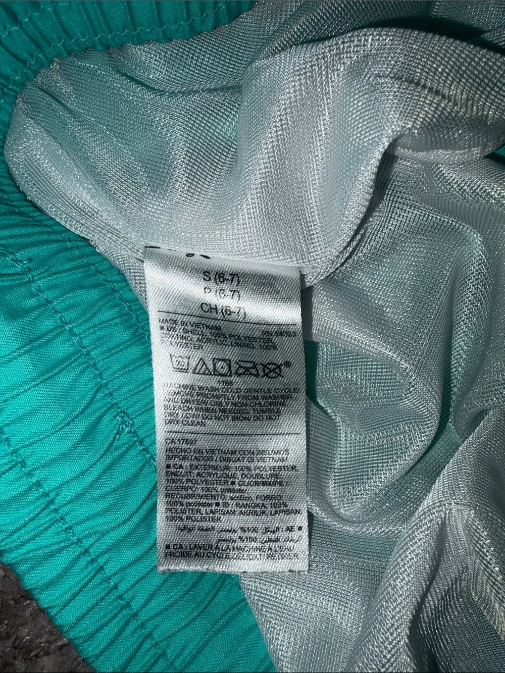 Old Navy kids Teal/Mint Swim Shorts with Black drawstring